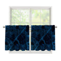 Dark Blue Marble Print Tier Curtains