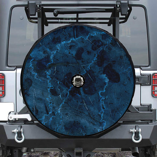 Dark Blue Marble Print Tire Cover With Camera Hole