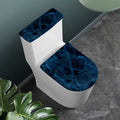 Dark Blue Marble Print Toilet Lid And Tank Cover Set
