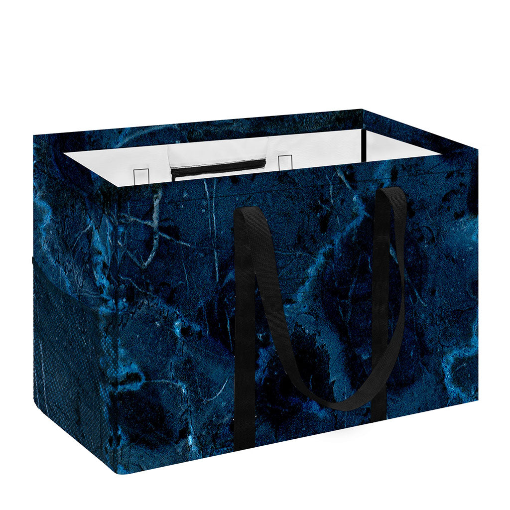 Dark Blue Marble Print Utility Tote Bag