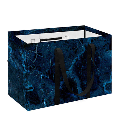 Dark Blue Marble Print Utility Tote Bag
