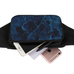 Dark Blue Marble Print Waist Bag