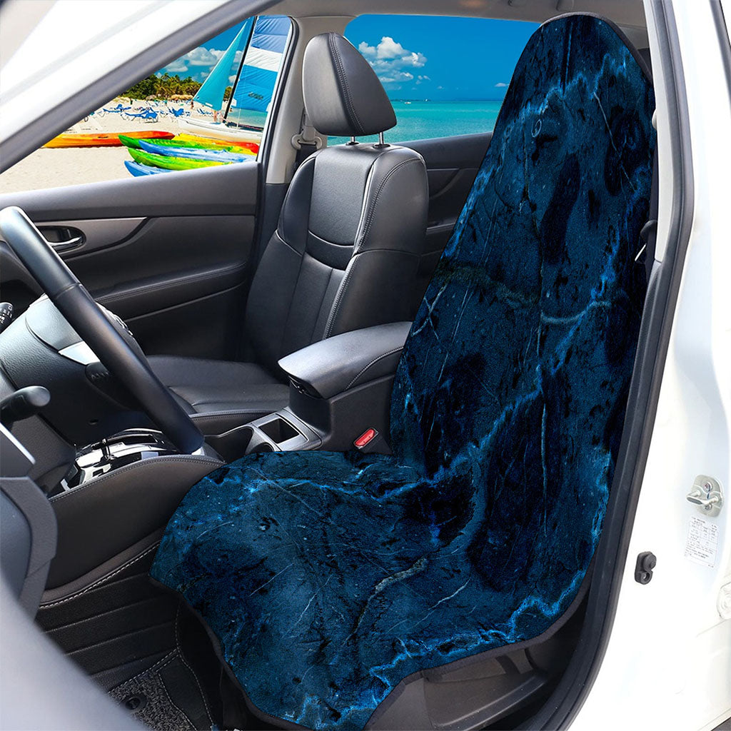 Dark Blue Marble Print Waterproof Car Seat Cover
