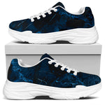 Dark Blue Marble Print White Chunky Shoes