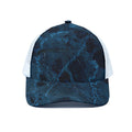Dark Blue Marble Print White Mesh Trucker Hat
