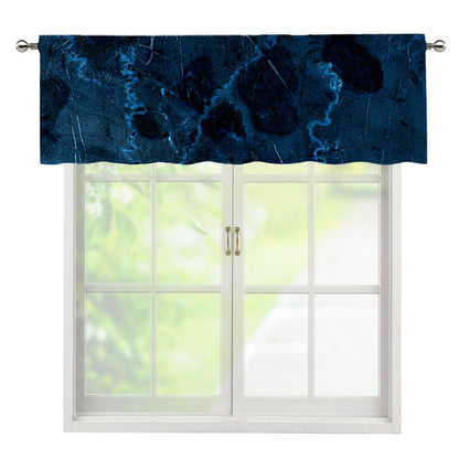Dark Blue Marble Print Window Valance