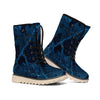 Dark Blue Marble Print Winter Boots