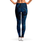Dark Blue Marble Print Women's Leggings