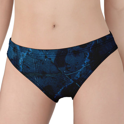 Dark Blue Marble Print Women's Panties