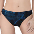 Dark Blue Marble Print Women's Thong