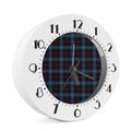 Dark Blue Tartan Pattern Print Alarm Clock
