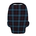 Dark Blue Tartan Pattern Print Baby Seat Cover