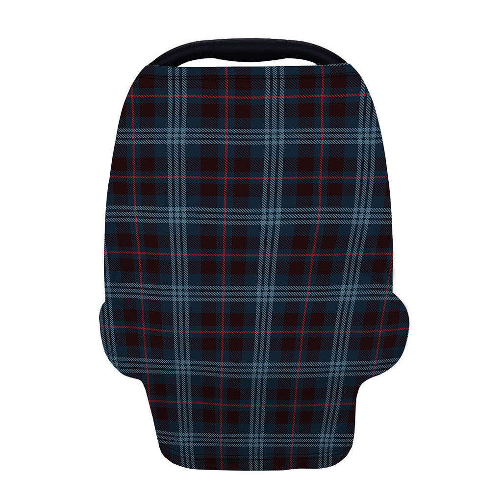 Dark Blue Tartan Pattern Print Baby Seat Cover