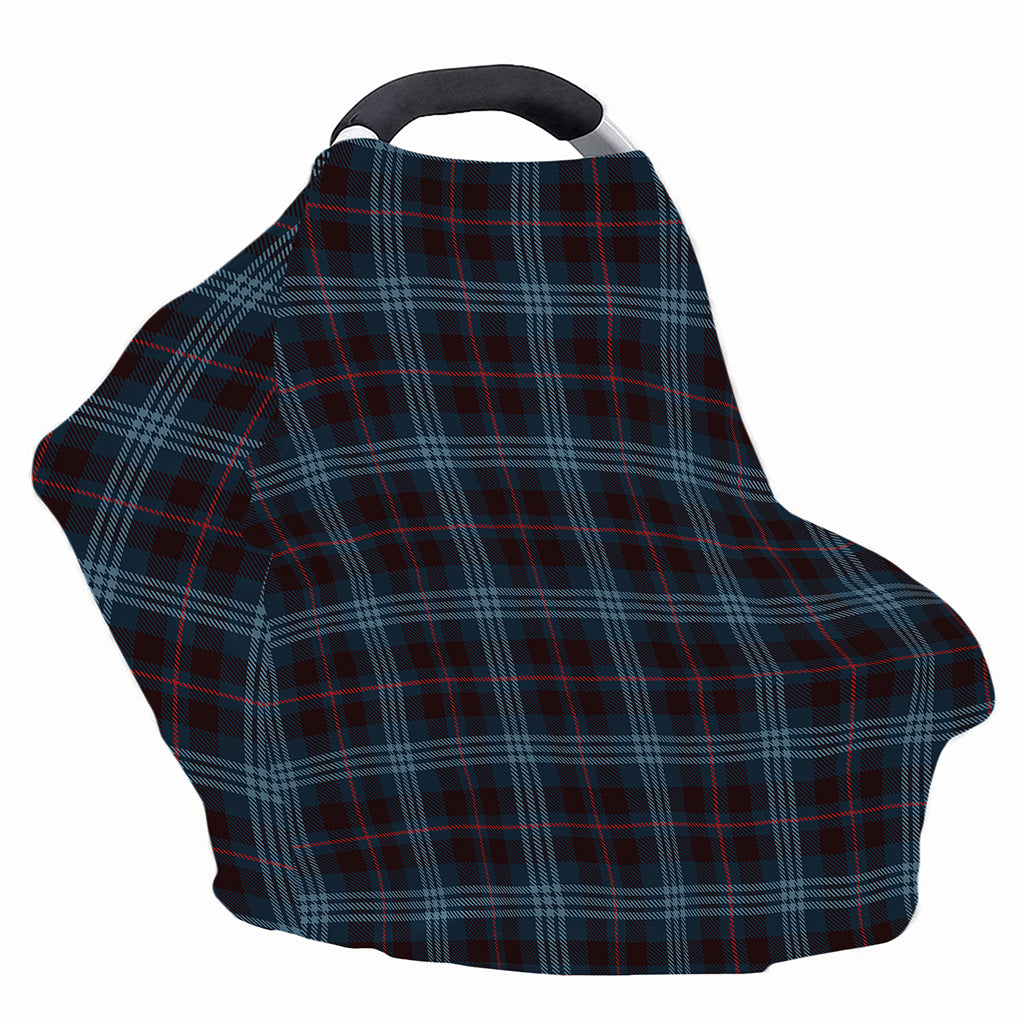 Dark Blue Tartan Pattern Print Baby Seat Cover