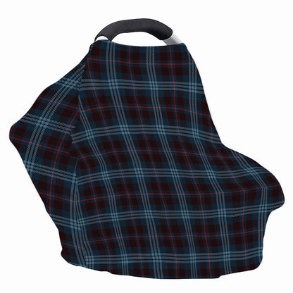 Dark Blue Tartan Pattern Print Baby Seat Cover