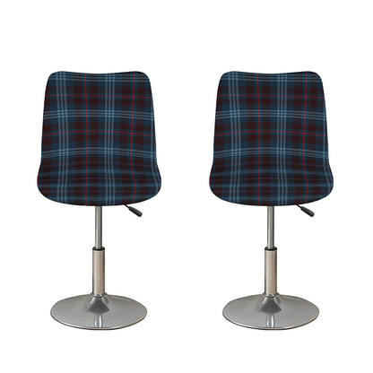 Dark Blue Tartan Pattern Print Bar Stool Covers