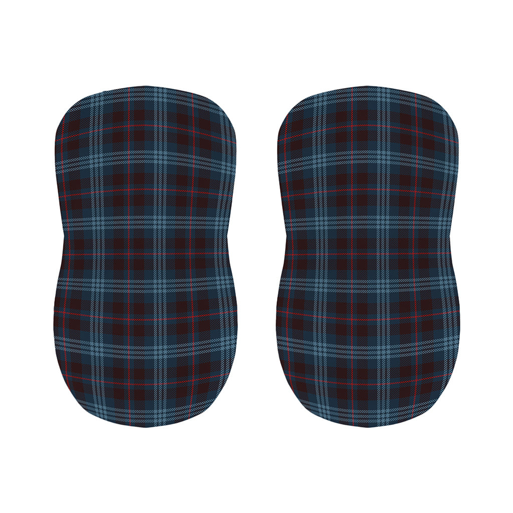 Dark Blue Tartan Pattern Print Bar Stool Covers