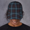 Dark Blue Tartan Pattern Print Baseball Cap