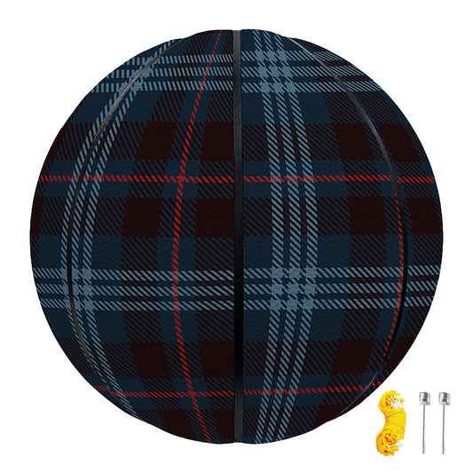 Dark Blue Tartan Pattern Print Basketball