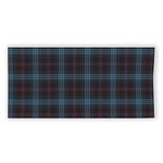 Dark Blue Tartan Pattern Print Beach Towel