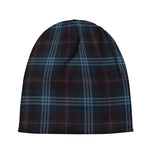 Dark Blue Tartan Pattern Print Beanie