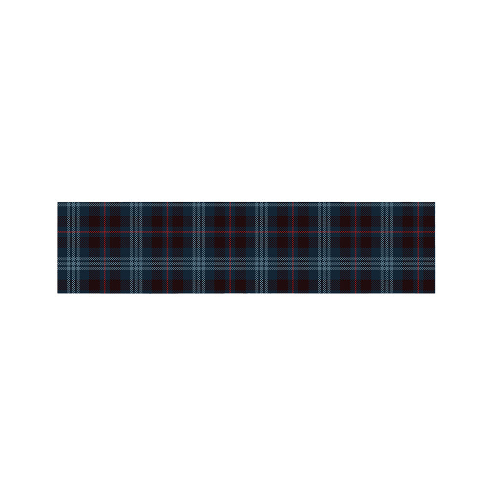 Dark Blue Tartan Pattern Print Bed Runner