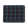 Dark Blue Tartan Pattern Print Bifold Wallet