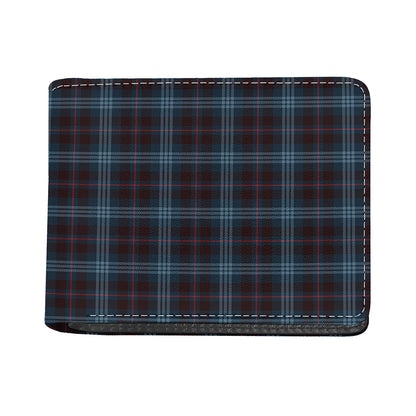 Dark Blue Tartan Pattern Print Bifold Wallet