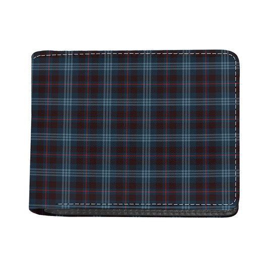 Dark Blue Tartan Pattern Print Bifold Wallet