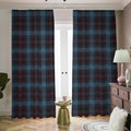 Dark Blue Tartan Pattern Print Dimout Pencil Pleat Curtains