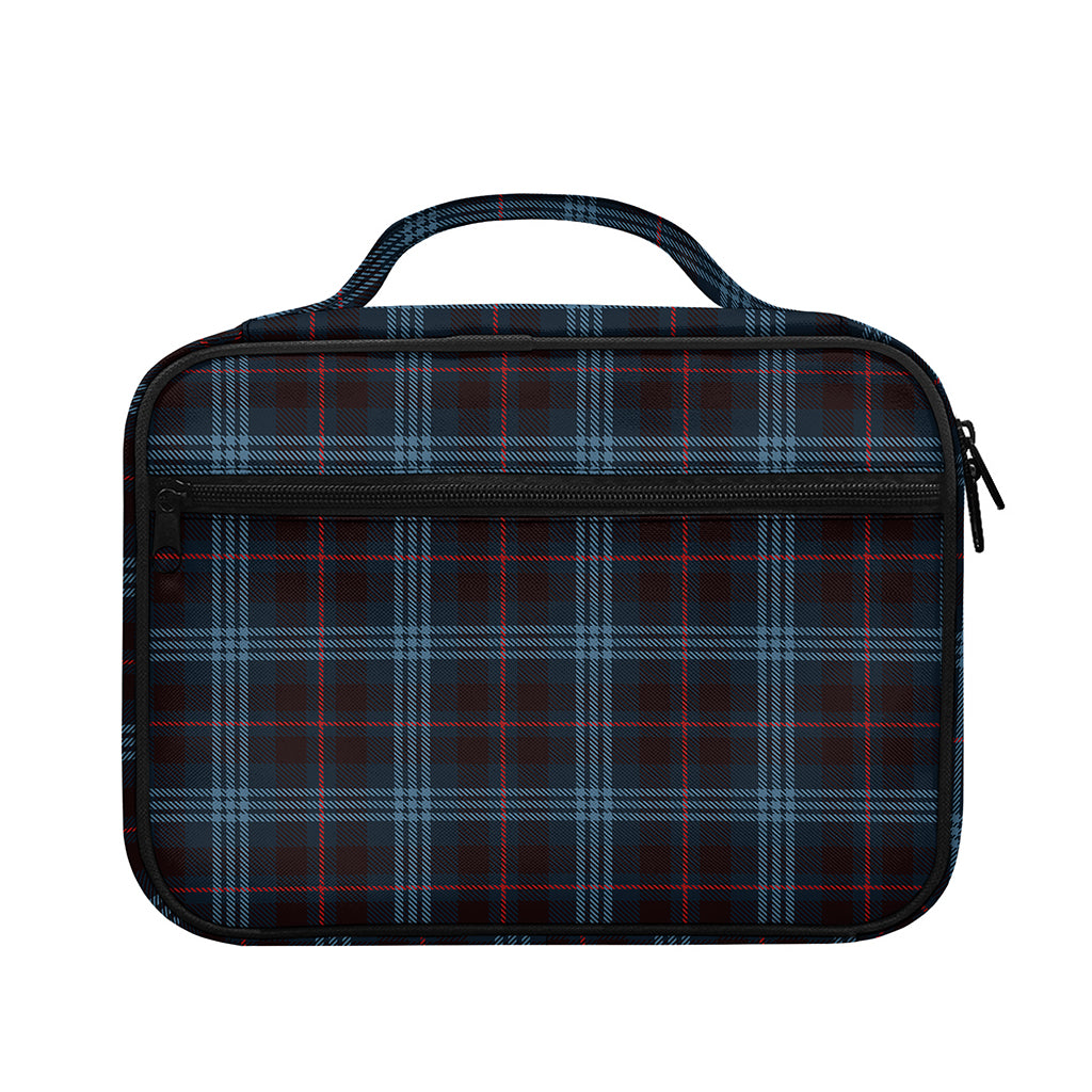 Dark Blue Tartan Pattern Print Briefcase Bible Bag