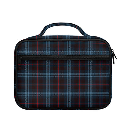 Dark Blue Tartan Pattern Print Briefcase Bible Bag