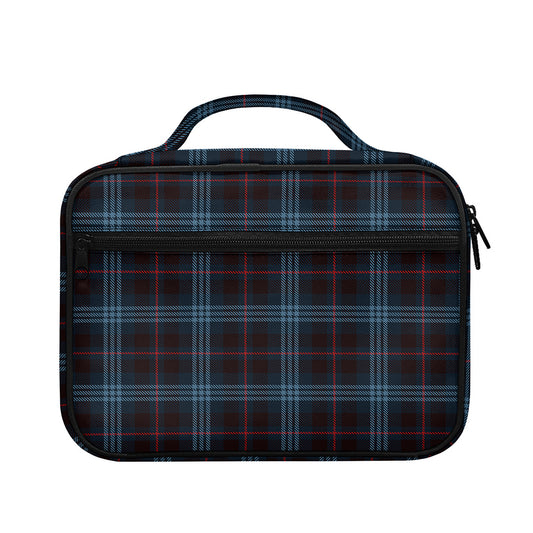 Dark Blue Tartan Pattern Print Briefcase Bible Bag