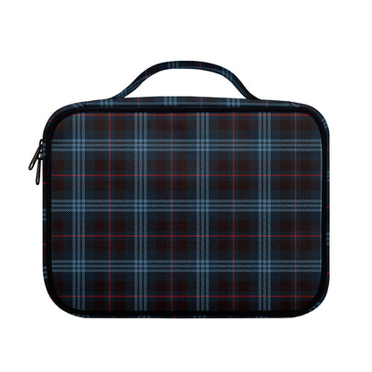 Dark Blue Tartan Pattern Print Briefcase Bible Bag