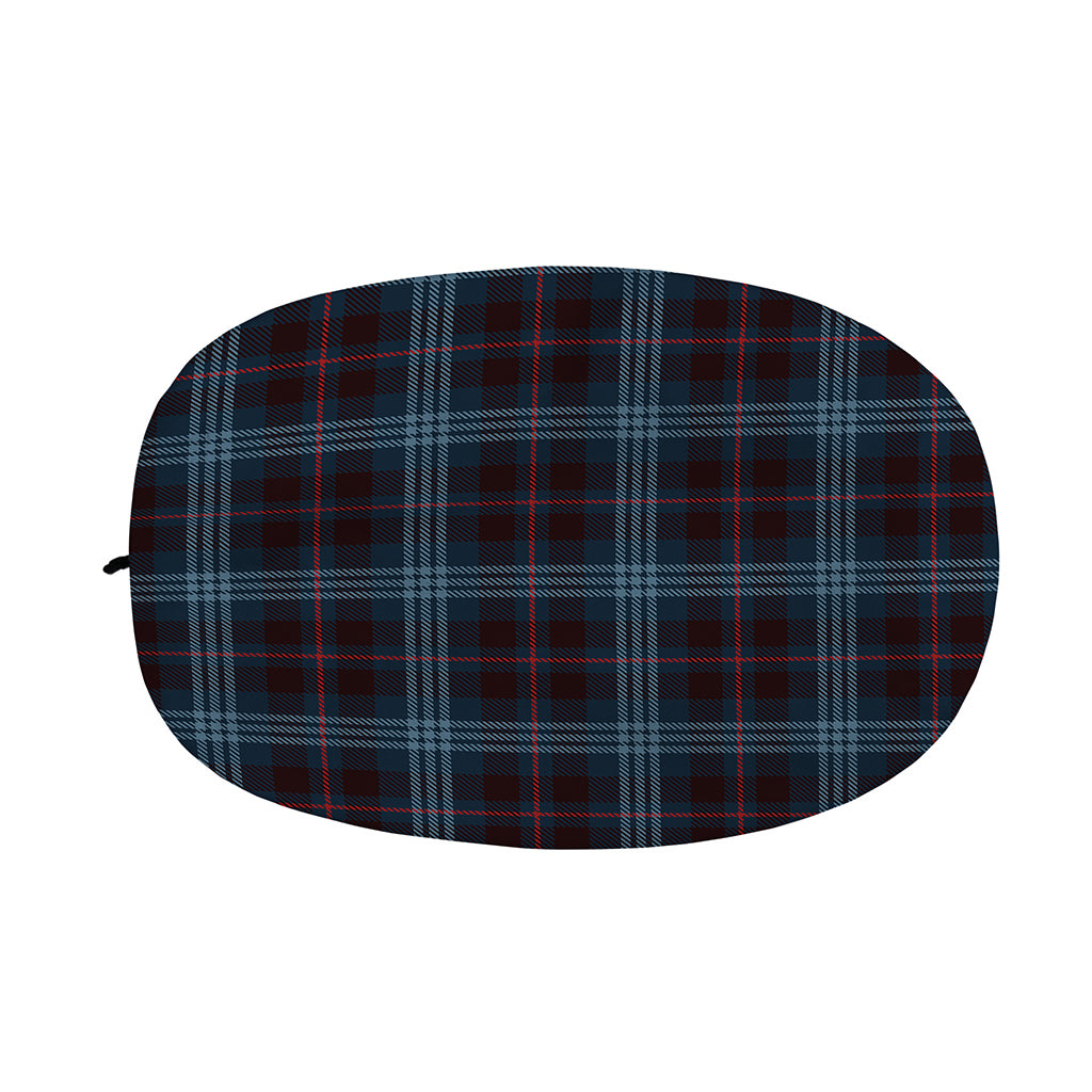 Dark Blue Tartan Pattern Print Car Side Mirror Covers