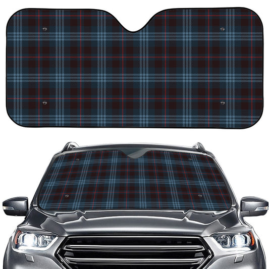 Dark Blue Tartan Pattern Print Car Windshield Sun Shade
