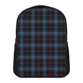 Dark Blue Tartan Pattern Print Casual Backpack