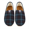 Dark Blue Tartan Pattern Print Casual Shoes