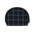 Dark Blue Tartan Pattern Print Coin Purse