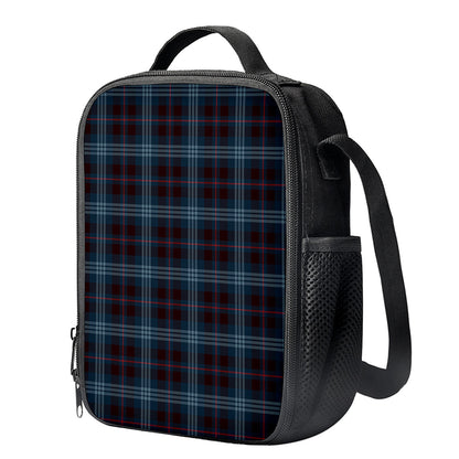 Dark Blue Tartan Pattern Print Crossbody Lunch Bag