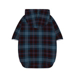 Dark Blue Tartan Pattern Print Dog Zip Up Hoodie