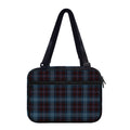 Dark Blue Tartan Pattern Print Double Strap Bible Bag