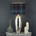 Dark Blue Tartan Pattern Print Drum Lamp Shade