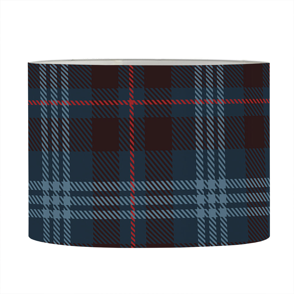 Dark Blue Tartan Pattern Print Drum Lamp Shade