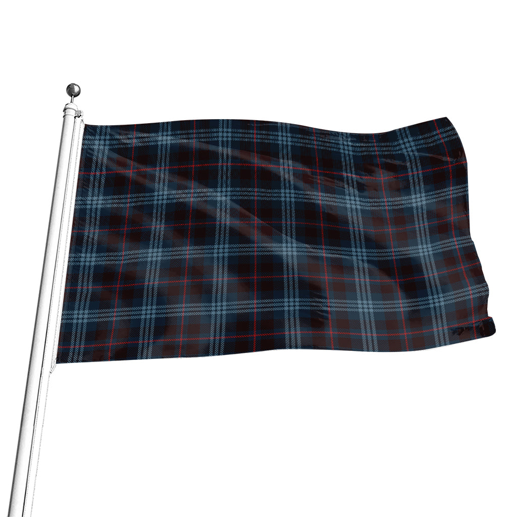 Dark Blue Tartan Pattern Print Flag