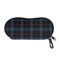 Dark Blue Tartan Pattern Print Glasses Case