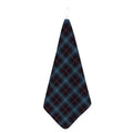 Dark Blue Tartan Pattern Print Hand Towel
