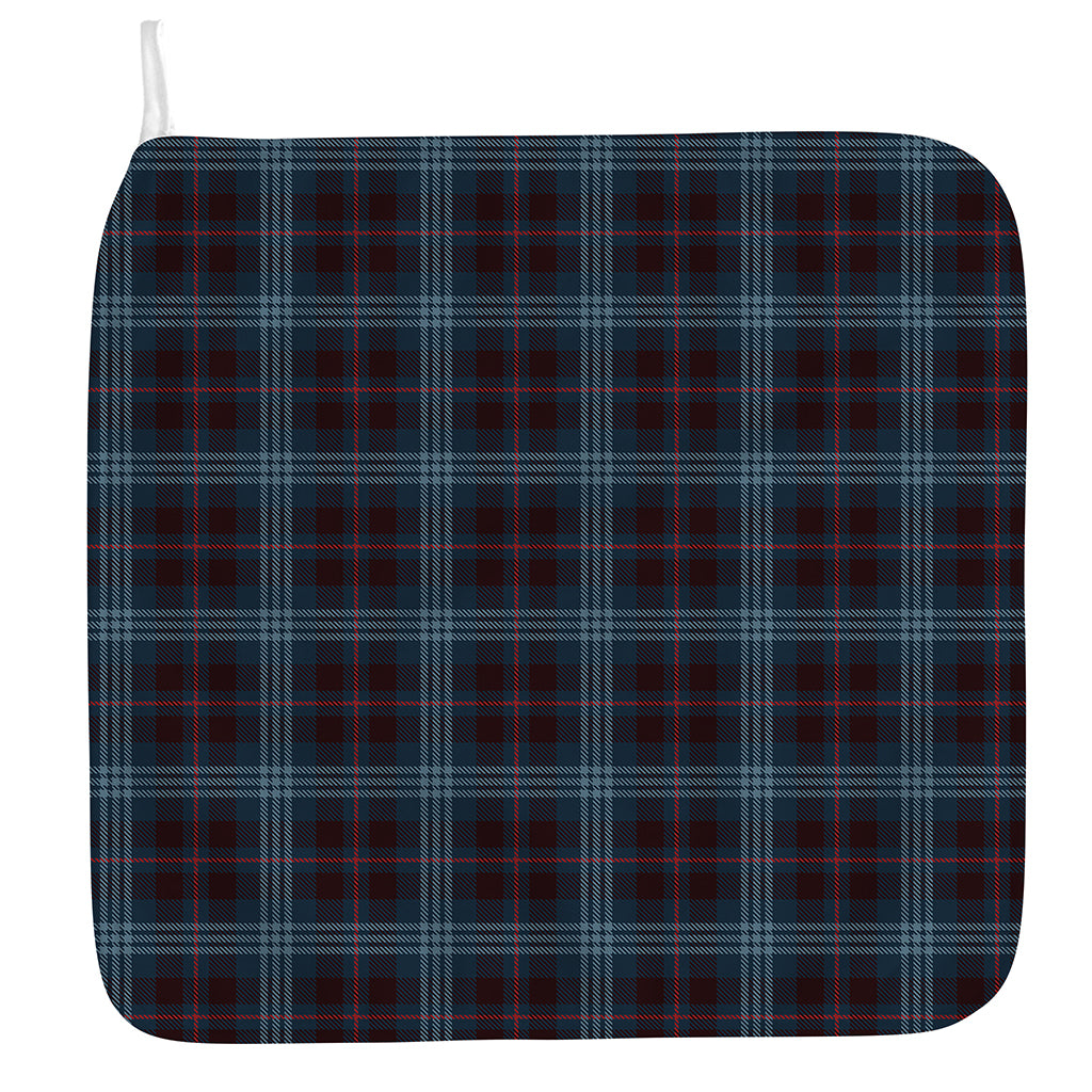 Dark Blue Tartan Pattern Print Hand Towel
