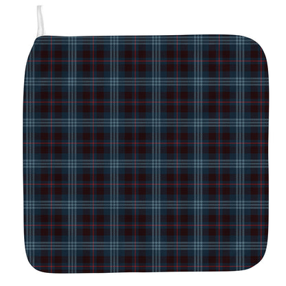 Dark Blue Tartan Pattern Print Hand Towel