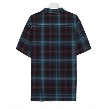 Dark Blue Tartan Pattern Print Hawaiian Shirt